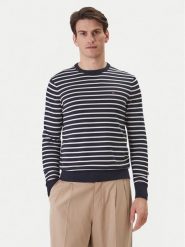 Tommy Hilfiger Sweter Essential MW0MW39999 Granatowy Regular Fit. Niebieskie swetry męskie Tommy Hilfiger, l, bez wzorów, z bawełny, bez kołnierzyka, bez ramiączek. Za 409.99 zł.