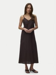 Vero Moda Sukienka letnia Selma 10345674 Brązowy ciemny Regular Fit. Brązowe sukienki damskie Vero Moda, na lato, m, bez wzorów, z bawełny, bez kołnierzyka, bez ramiączek. Za 199.99 zł.