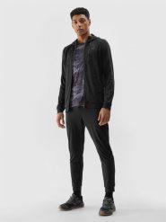 4F Spodnie treningowe szybkoschnące męskie - czarne L. Czarne spodnie sportowe męskie 4F, l, bez wzorów, z dzianiny, na fitness i siłownię. W wyprzedaży za 129.99 zł.