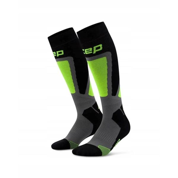 Męskie podkolanówki sportowe kompresyjne na zimę CEP. Czarne skarpety męskie CEP, bez wzorów, z elastanu. Za 199.00 zł.
