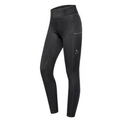 Legginsy jeździeckie mid grip damskie ELT Ella. Czarne legginsy damskie ELT, bez wzorów, z elastanu. Za 186.50 zł.