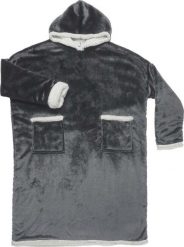 Intesi Bluza długa/ snuddie szara. Szare bluzy damskie Intesi, bez wzorów, bez ramiączek, bez kaptura. Za 189.20 zł.
