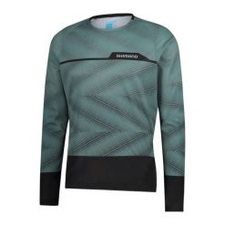 Koszulka z długim rękawem MYOKO L.S., zielony. Zielone bluzy męskie Shimano, l, bez wzorów, sportowe, bez ramiączek, bez kaptura. Za 329.90 zł.