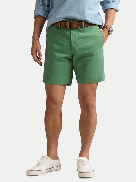 Polo Ralph Lauren Szorty materiałowe 710799213048 Zielony Straight Fit. Zielone szorty męskie Polo Ralph Lauren, bez wzorów, z bawełny. Za 659.99 zł.