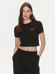 Tommy Jeans T-Shirt Script DW0DW17366 Czarny Slim Fit. Czarne t-shirty damskie Tommy Jeans, xl, bez wzorów, z bawełny, bez kołnierzyka, bez ramiączek. Za 189.99 zł.