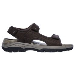 Sandały męskie Skechers Tresmen Garo. Brązowe sandały męskie Skechers, bez wzorów, bez zapięcia. Za 390.00 zł.