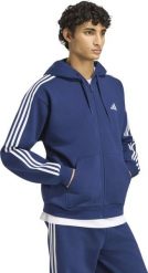 Adidas Bluza męska Essentials 3-Stripes Fleece Full-Zip Hoodie granatowa KY4144 M. Bluzy męskie Adidas, m, bez wzorów, bez kaptura. Za 301.31 zł.