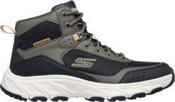 Skechers Buty męskie Skechers Hillcrest 2.0 oliwkowo-czarne 237804 OLBK 41. Czarne buty sportowe męskie Skechers, bez wzorów, bez zapięcia. Za 388.89 zł.