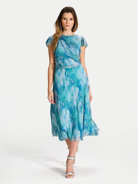 Swing Sukienka koktajlowa 5AI21300 Niebieski Regular Fit. Niebieskie sukienki damskie Swing, bez wzorów, z syntetyku, wizytowe, bez kołnierzyka, bez ramiączek. Za 439.99 zł.