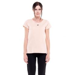 Koszulka na co dzień na siłownię. Brązowe bluzki damskie LEONE 1947 APPAREL, bez wzorów, z bawełny, sportowe, bez kołnierzyka, bez ramiączek. W wyprzedaży za 75.78 zł.