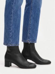 GINO ROSSI Botki C-TS6317-01 Czarny. Czarne botki damskie Gino Rossi, bez wzorów, ze skóry, bez obcasa, na słupku, bez zapięcia. Za 349.99 zł.