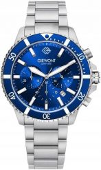 Zegarek Giewont Zegarek Męski Giewont Chronograph Sapphire Srebrno Niebieski. Niebieskie zegarki męskie Giewont, bez wzorów. Za 221.63 zł.