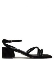 Steve Madden Sandały Gleams SM11003712 Czarny. Czarne sandały damskie Steve Madden, bez wzorów, ze skóry, bez obcasa, na słupku, bez zapięcia. W wyprzedaży za 439.99 zł.