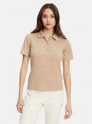 Guess Sweter V5YP01 KCX12 Beżowy Regular Fit. Brązowe swetry nierozpinane damskie Guess, xs, z aplikacjami, z syntetyku, bez kołnierzyka, bez ramiączek. Za 189.99 zł.