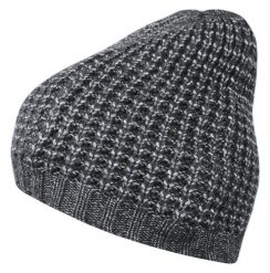 Szara Melanżowa Jesienno-Zimowa Męska Czapka, Ciepła - Pako Jeans- Robiona na Drutach. Szare czapki męskie Pako Jeans, na zimę, bez wzorów, z jeansu. Za 24.90 zł.