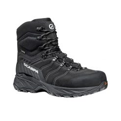 Buty trekkingowe SCARPA Rush Polar GTX. Czarne buty zimowe męskie Scarpa, bez wzorów, z polaru, bez obcasa, bez zapięcia. Za 909.99 zł.