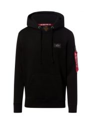 Alpha Industries sweter z kapturem Mężczyźni Bawełna czarny, M. Czarne swetry męskie Alpha Industries, m, bez wzorów, z bawełny, eleganckie, bez kołnierzyka, bez ramiączek. Za 279.95 zł.