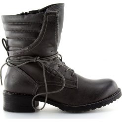 Botki glany szare 9560 Grey. Szare botki damskie ButyModne, bez wzorów, bez obcasa, na obcasie, bez zapięcia. W wyprzedaży za 79.00 zł.