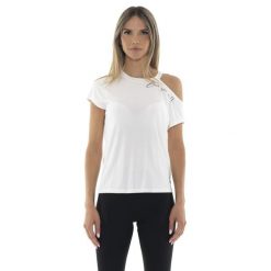 Koszulka lekki na co dzień na siłownię. Białe bluzki damskie LEONE 1947 APPAREL, bez wzorów, sportowe, bez kołnierzyka, bez ramiączek. W wyprzedaży za 109.46 zł.