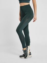Damskie legginsy z wysoką talią Hummel hmlnorma. Zielone legginsy damskie Hummel, bez wzorów, z jersey. Za 149.50 zł.
