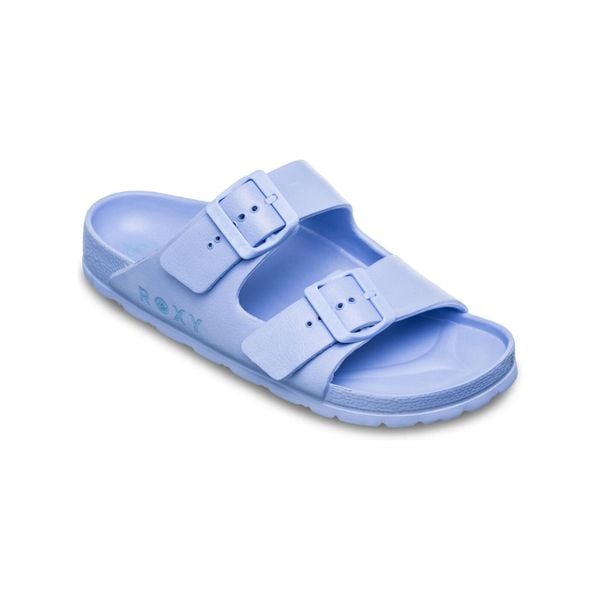 Klapki damskie KATTIE. Niebieskie klapki damskie Roxy, bez wzorów, z syntetyku, sportowe, bez obcasa, bez zapięcia. Za 159.99 zł.