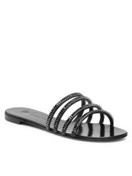 Giuseppe Zanotti Klapki E200003 Czarny. Czarne klapki damskie Giuseppe Zanotti, bez wzorów, z tworzywa sztucznego, bez obcasa, bez zapięcia. Za 1,769.00 zł.