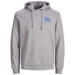 Jack&Jones Męska bluza Jorgalions Sweat Hood Brushed LightGrey Melange (rozmiar S). Bluzy męskie Jack&Jones, m, bez wzorów, bez kaptura. W wyprzedaży za 74.00 zł.