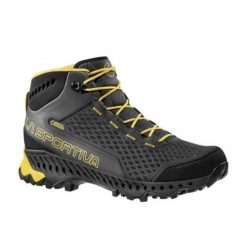 Buty trekkingowe męskie La Sportiva Stream Gtx. Czarne buty zimowe męskie La Sportiva, bez wzorów, z materiału, bez obcasa, bez zapięcia. Za 980.35 zł.