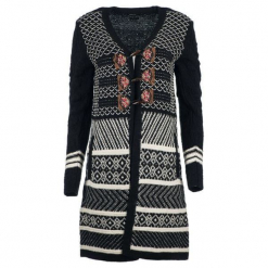 Desigual sweter damski Laura XS czarny. Czarne kardigany damskie Desigual, xs, bez wzorów, bez kołnierzyka. W wyprzedaży za 503.00 zł.