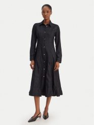 Tommy Hilfiger Sukienka jeansowa WW0WW48520 Granatowy Regular Fit. Niebieskie sukienki damskie Tommy Hilfiger, bez wzorów, z bawełny, bez kołnierzyka, bez ramiączek. Za 799.99 zł.