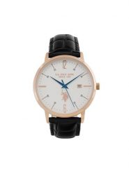 U.S. Polo Assn. Zegarek Dorian USP7276WH Czarny. Czarne, analogowe zegarki męskie U.S. Polo Assn., bez wzorów. Za 409.99 zł.