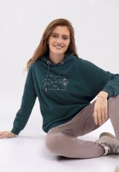 Bluza z kapturem B-FUNDY. Niebieskie bluzy damskie Volcano, m, bez wzorów, z dresówki, bez ramiączek, z kapturem. Za 159.99 zł.