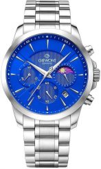 Zegarek Giewont Zegarek Męski Chronograph Sapphire Srebrno Niebieski GW9460-B3. Niebieskie zegarki męskie Giewont, bez wzorów. Za 222.15 zł.