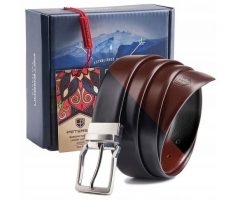 Pasek skórzany Peterson [DH] PTN PSD-01-C-115 dwustronny. Brązowe paski męskie Peterson, z jeansu, eleganckie. Za 55.99 zł.