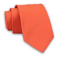 Pomarańczowy Elegancki Klasyczny Męski Krawat -Angelo di Monti- 7 cm, w Delikatne Prążki. Brązowe krawaty i muchy Angelo di Monti, bez wzorów, z tkaniny, eleganckie. Za 45.00 zł.
