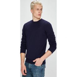 Trussardi Jeans - Sweter. Niebieskie swetry męskie TRUSSARDI JEANS, m, bez wzorów, z bawełny, bez kołnierzyka, bez ramiączek. W wyprzedaży za 299.90 zł.