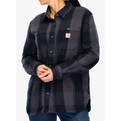Koszula turystyczna damska Carhartt Loose Fit Twill Shirt Jac. Czarne koszule damskie Carhartt, bez wzorów, casualowe, bez kołnierzyka, bez ramiączek. Za 286.99 zł.