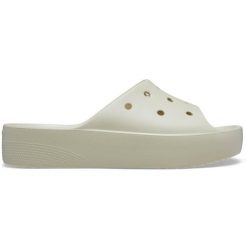 Klapki plażowe damskie Crocs Classic Platform Slide. Brązowe klapki damskie Crocs, bez wzorów, bez obcasa, bez zapięcia. W wyprzedaży za 101.23 zł.