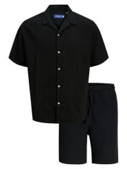 Jack & Jones Komplet koszula i szorty materiałowe Easter 12281255 Czarny Relaxed Fit. Czarne koszule męskie Jack & Jones, l, bez wzorów, z bawełny, bez kołnierzyka, bez ramiączek. Za 179.99 zł.