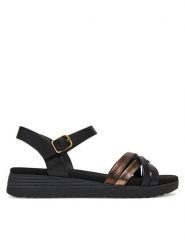 Lasocki Sandały RST-KSYMENA-01 Czarny. Czarne sandały damskie Lasocki, bez wzorów, ze skóry, bez obcasa, na koturnie, bez zapięcia. Za 159.99 zł.