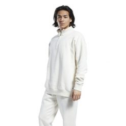 Kolorowa bluza z zamkiem błyskawicznym Reebok Classics. Białe bluzy męskie Reebok, l, bez wzorów, sportowe, bez ramiączek, bez kaptura. W wyprzedaży za 262.45 zł.