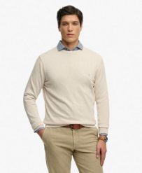Superdry Sweter Essentials z bawełny organicznej – SAILCLOTH WHITE. Białe swetry męskie Superdry, xl, bez wzorów, z bawełny, bez kołnierzyka, bez ramiączek. Za 274.75 zł.