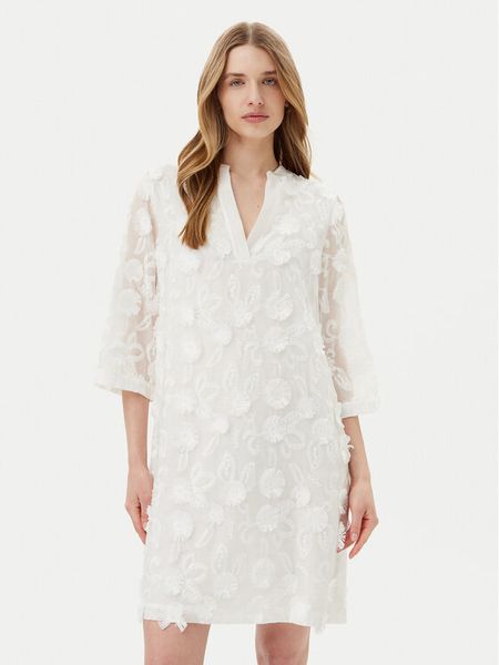 JOOP! Sukienka koktajlowa 58 252D58Delina 30046677 Écru Regular Fit. Sukienki damskie JOOP!, bez wzorów, z lyocellu, wizytowe, bez kołnierzyka, bez ramiączek. Za 569.99 zł.