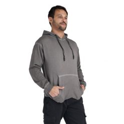 Bluza miękka z bawełna z kaptur na co dzień. Szare bluzy męskie LEONE 1947 APPAREL, bez wzorów, z bawełny, sportowe, bez ramiączek, bez kaptura. W wyprzedaży za 191.56 zł.