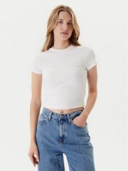 Tommy Jeans T-Shirt Script DW0DW20910 Écru Slim Fit. T-shirty damskie Tommy Jeans, xl, bez wzorów, z bawełny, bez kołnierzyka, bez ramiączek. Za 109.99 zł.