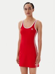 Adidas Sukienka codzienna adicolor 3-Stripes JW2584 Czerwony Slim Fit. Czerwone sukienki damskie Adidas, na co dzień, l, bez wzorów, z bawełny, bez kołnierzyka, bez ramiączek, proste. Za 99.99 zł.