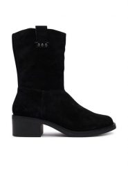 Clarks Botki Digby Slouch 26320251 Czarny. Czarne botki damskie Clarks, bez wzorów, ze skóry, bez obcasa, na płaskiej podeszwie, bez zapięcia. Za 479.99 zł.