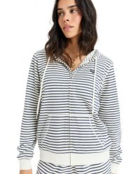 Bluza z kapturem dla Kobiety PERFECT STRIPE Niebieski. Niebieskie bluzy damskie Roxy, s, bez wzorów, z bawełny, bez ramiączek, z kapturem. Za 310.60 zł.