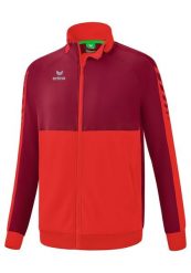 Kurtka treningowa Erima Six Wings czerwona junior. Czerwone kurtki męskie Erima, bez wzorów, z materiału, klasyczne, bez kaptura. Za 265.99 zł.