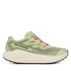 Buty do biegania Salomon. Zielone obuwie sportowe damskie Salomon, bez wzorów, bez zapięcia, do biegania. Za 599.99 zł.